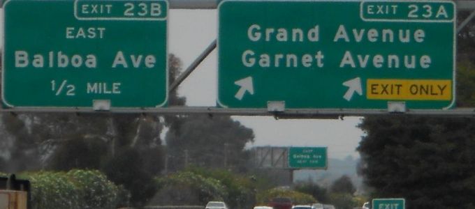 Exit Balboa Ave if you're driving North on Interstate 5 OR Exit the Grand/Garnet exit if you're driving South on Interstate 5